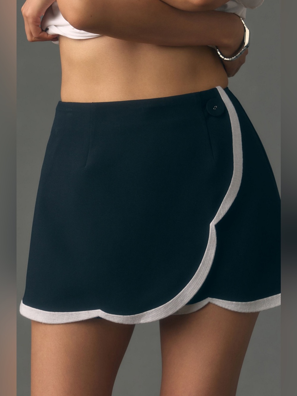 Maeve Scallop Trim Anthropology Skort Skirt Shorts